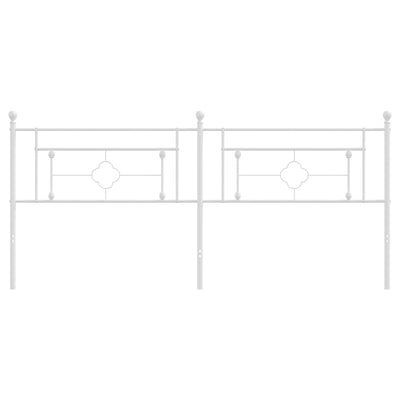 Metallinen sängynpääty valkoinen 200 cm