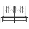 Musta metallinen sängynrunko päädyllä Tchervincky 120x190cm
