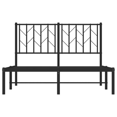 Musta metallinen sängynrunko päädyllä Tchervincky 120x190cm