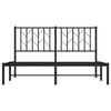 Musta metallinen sängynrunko päädyllä Tchervincky 140x190cm