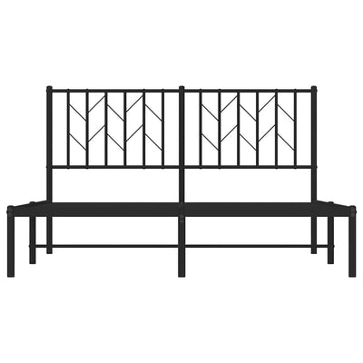 Musta metallinen sängynrunko päädyllä Tchervincky 140x190cm