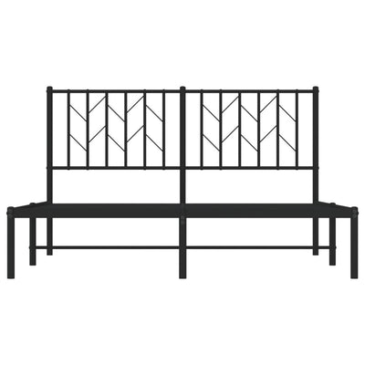 Musta metallinen sängynrunko päädyllä Tchervincky 140x200cm