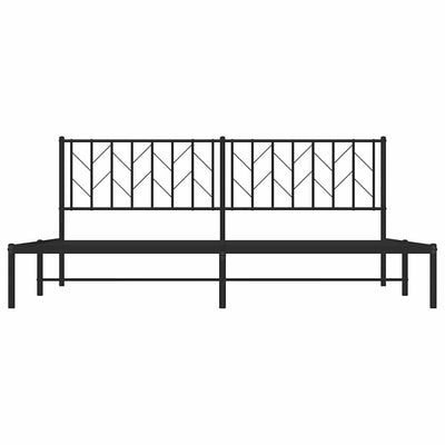 Musta metallinen sängynrunko päädyllä Tchervincky 193x203cm