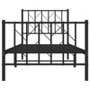 Musta metallinen sängynrunko päädyillä Tchervincky 80x200cm