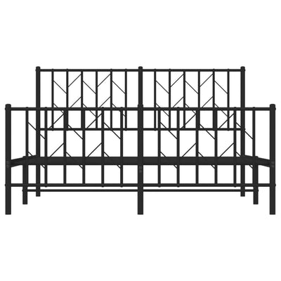 Musta metallinen sängynrunko päädyillä Tchervincky 135x190cm