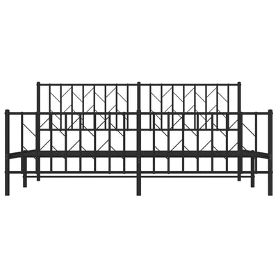 Musta metallinen sängynrunko päädyillä Tchervincky 183x213cm