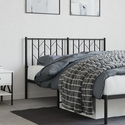 Metallinen sängynpääty musta 140 cm