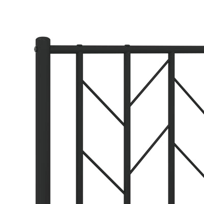 Metallinen sängynpääty musta 140 cm