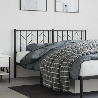 Metallinen sängynpääty musta 160 cm