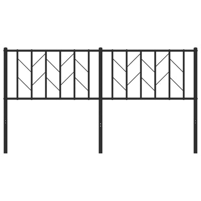 Metallinen sängynpääty musta 160 cm