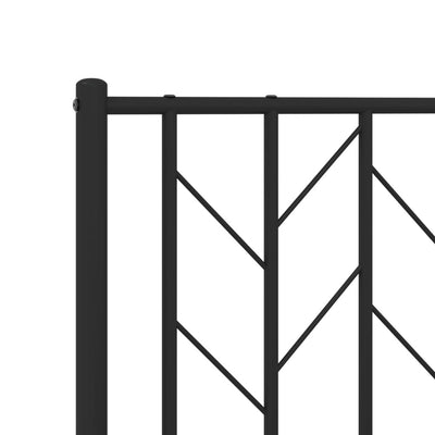 Metallinen sängynpääty musta 160 cm