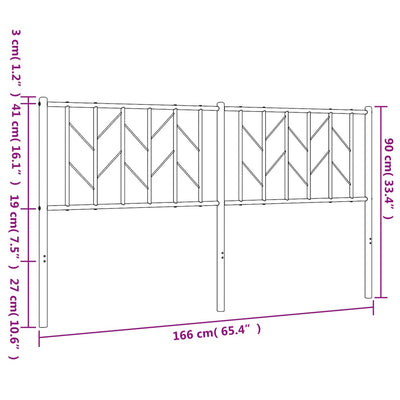 Metallinen sängynpääty musta 160 cm
