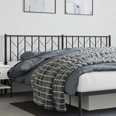 Metallinen sängynpääty musta 200 cm
