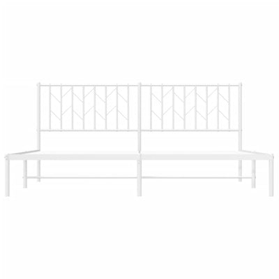 Valkoinen metallinen sängynrunko päädyllä Tchervincky 183x213cm