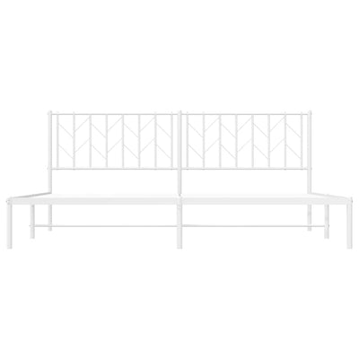 Valkoinen metallinen sängynrunko päädyllä Tchervincky 193x203cm