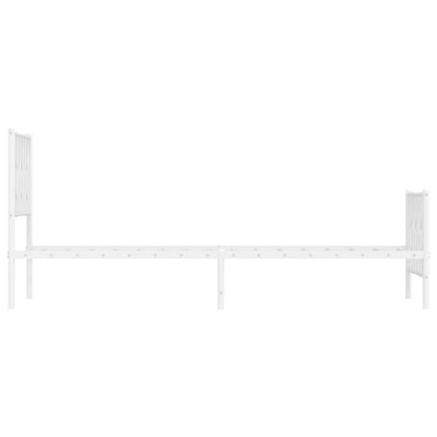 Valkoinen metallinen sängynrunko päädyillä Tchervincky 80x200cm