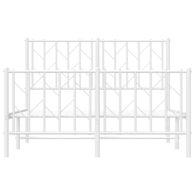 Valkoinen metallinen sängynrunko päädyillä Tchervincky 120x190cm