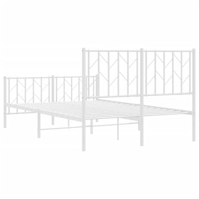 Valkoinen metallinen sängynrunko päädyillä Tchervincky 120x190cm