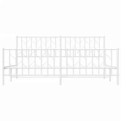 Valkoinen metallinen sängynrunko päädyillä Tchervincky 180x200cm