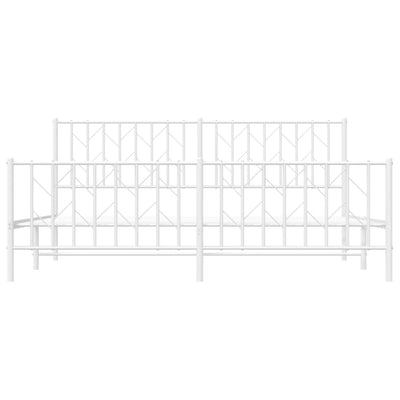 Valkoinen metallinen sängynrunko päädyillä Tchervincky 183x213cm