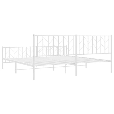 Valkoinen metallinen sängynrunko päädyillä Tchervincky 200x200cm