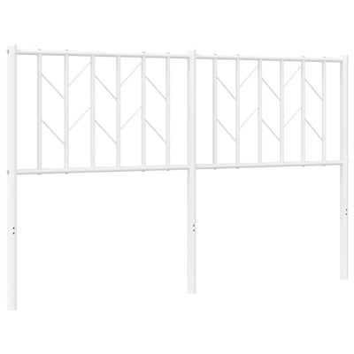 Metallinen sängynpääty valkoinen 140 cm