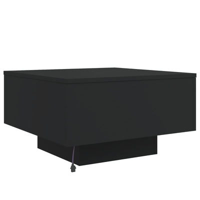 Sohvapöytä LED-valoilla musta 55x55x31 cm