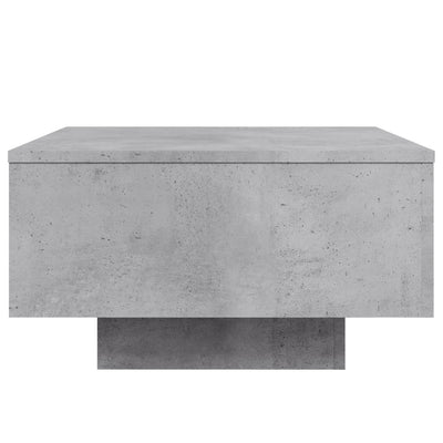 Sohvapöytä LED-valoilla betoninharmaa 55x55x31 cm