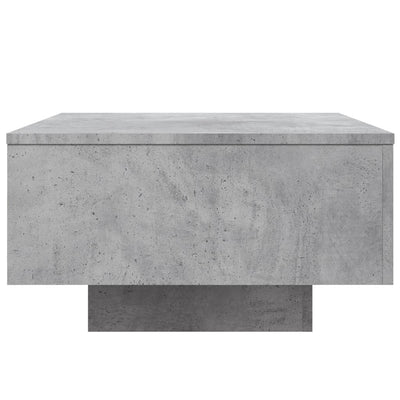 Sohvapöytä LED-valoilla betoninharmaa 55x55x31 cm