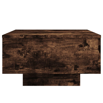 Sohvapöytä LED-valoilla savutammi 55x55x31 cm