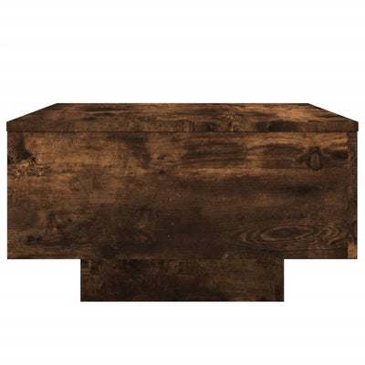 Sohvapöytä LED-valoilla savutammi 55x55x31 cm