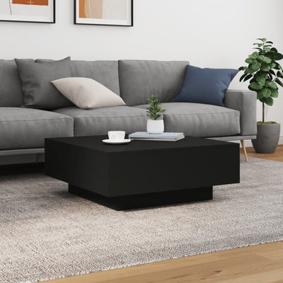 Sohvapöytä musta 80x80x31 cm lastulevy