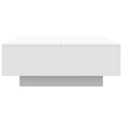 Sohvapöytä LED-valoilla valkoinen 80x80x31 cm