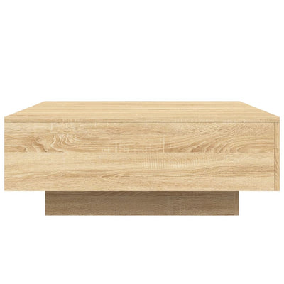 Sohvapöytä LED-valoilla Sonoma-tammi 80x80x31 cm