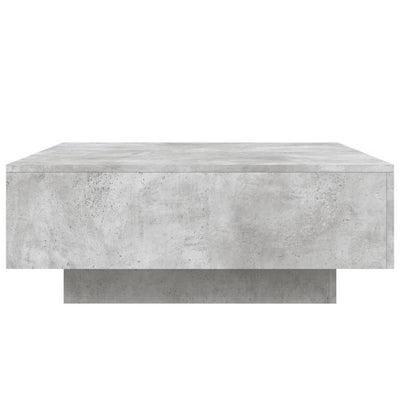 Sohvapöytä LED-valoilla betoninharmaa 80x80x31 cm