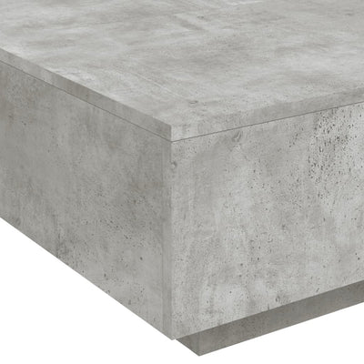Sohvapöytä LED-valoilla betoninharmaa 80x80x31 cm