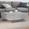 Sohvapöytä LED-valoilla betoninharmaa 80x80x31 cm