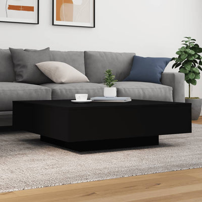 Sohvapöytä LED-valoilla musta 100x100x31 cm