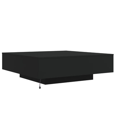Sohvapöytä LED-valoilla musta 100x100x31 cm