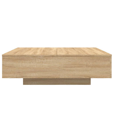 Sohvapöytä LED-valoilla Sonoma-tammi 100x100x31 cm
