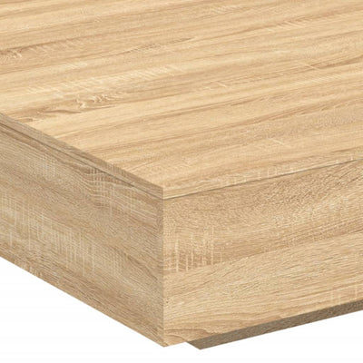 Sohvapöytä LED-valoilla Sonoma-tammi 100x100x31 cm
