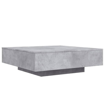 Sohvapöytä LED-valoilla betoninharmaa 100x100x31 cm