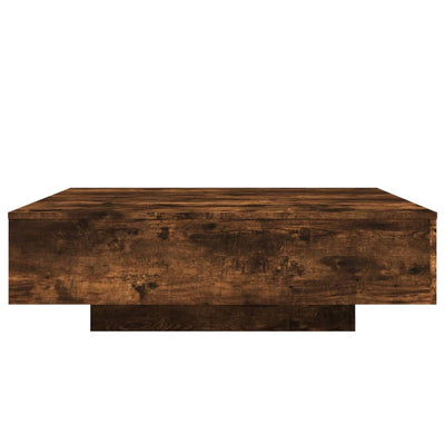 Sohvapöytä LED-valoilla savutammi 100x100x31 cm