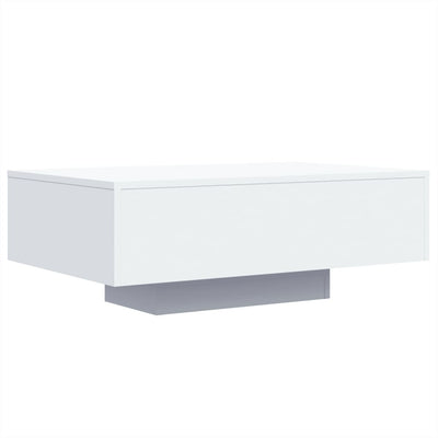 Sohvapöytä LED-valoilla valkoinen 85x55x31 cm