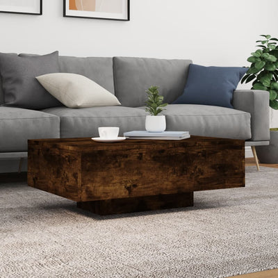 Sohvapöytä LED-valoilla savutammi 85x55x31 cm
