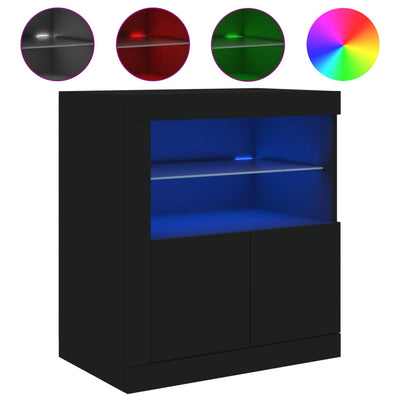 Senkki LED-valoilla musta 60,5x37x67 cm