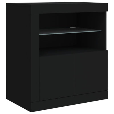 Senkki LED-valoilla musta 60,5x37x67 cm