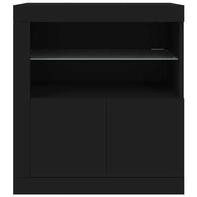 Senkki LED-valoilla musta 60,5x37x67 cm