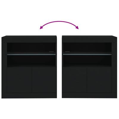 Senkki LED-valoilla musta 60,5x37x67 cm