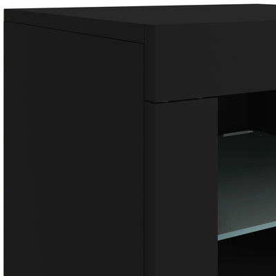 Senkki LED-valoilla musta 60,5x37x67 cm